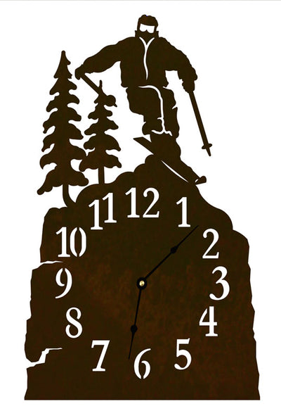 Skier Table Clock