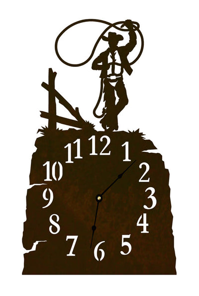 Roping Cowboy Table Clock
