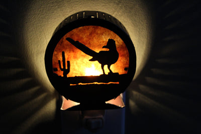 Round Roadrunner Scene Metal Nightlight
