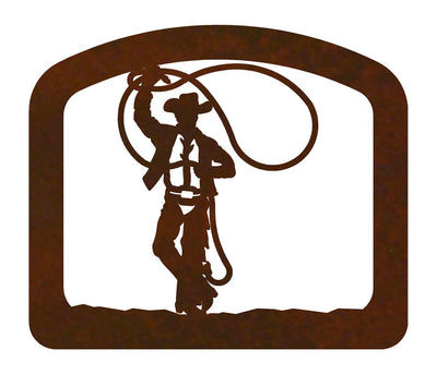 Roping Cowboy Metal Napkin Holder