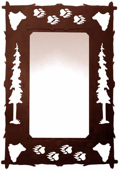 36" Bear Design Vertical Metal Wall Mirror