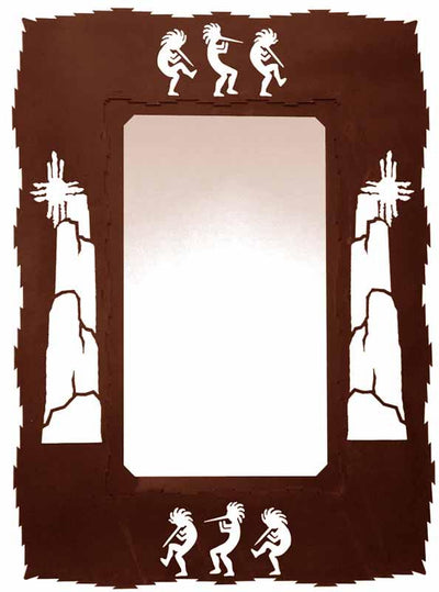 36" Kokopelli Design Vertical Metal Wall Mirror
