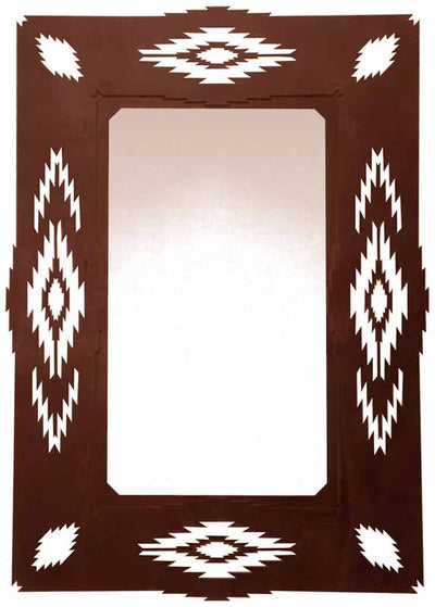 36" Southwest Desert Diamond Metal Wall Mirror