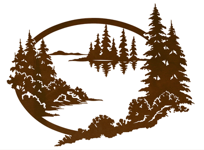 Scenic Mountain Lake Metal Wall Art