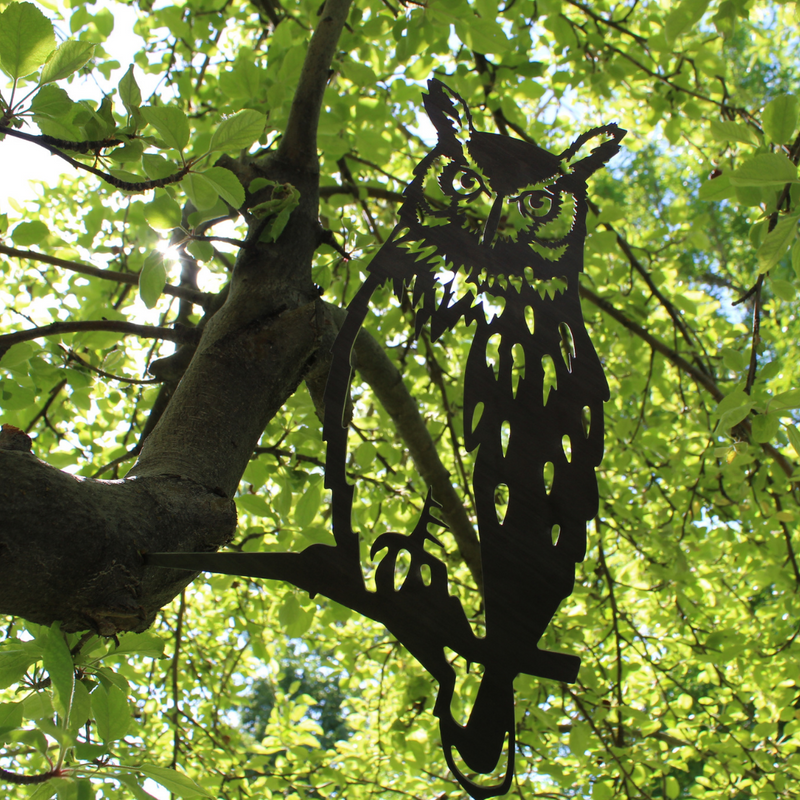 Great Horned Owl Metal Tree Spike