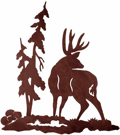 Buck Deer Design 30" Metal Wall Art
