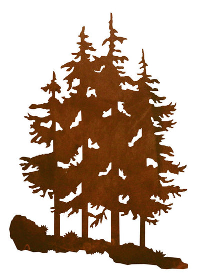 Pine Trees 30" Rustic Metal Wall Art