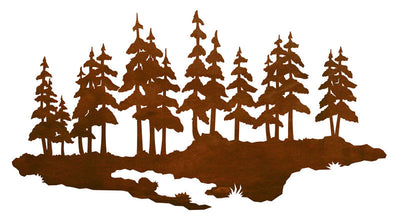 Pine Forest 20" Rustic Metal Decor