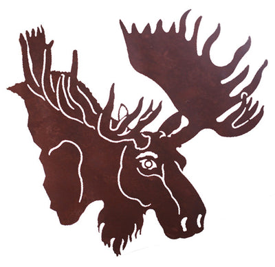 Moose Head 30" Metal Wall Art