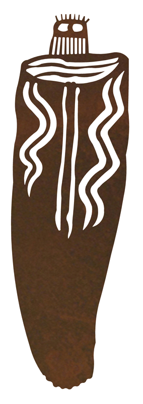 Barrier Canyon Ghost Petroglyph 42" Southwest Metal Wall Art