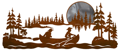 Canoers Scenic 42" Metal Wall Art