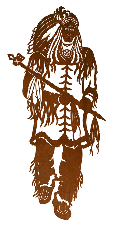 Native American Chief 40" Southwest Metal Wall Art