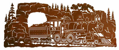 Steam Locomotive 42" Metal Wall Art