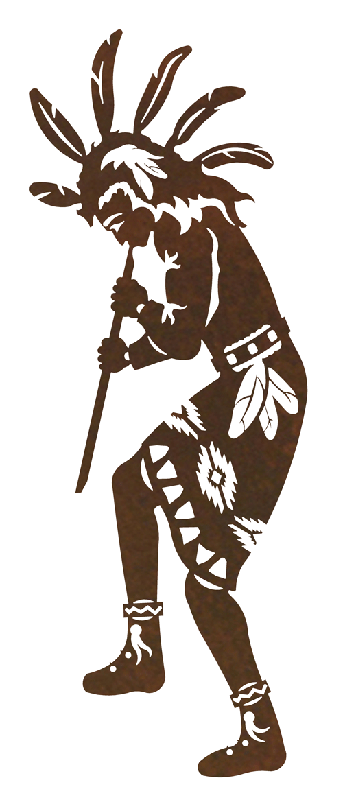 Native American Flute Player 42" Southwest Metal Wall Art