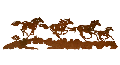 Wild Horse Herd 42" Metal Wall Art