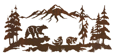 Bear Family 57" Metal Wall Art