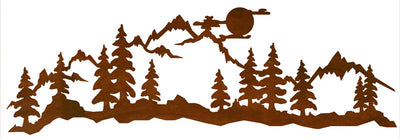 Midnight Moon Mountain Scene 57" Rustic Metal Wall Art