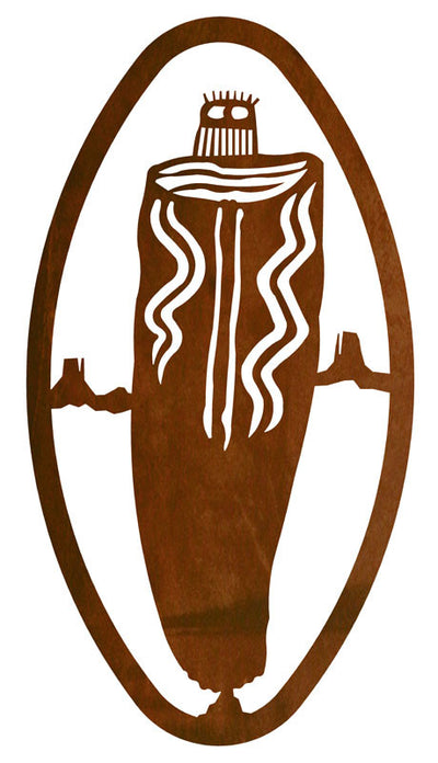 Barrier Canyon Ghost 22" Oval Southwest Metal Wall Art