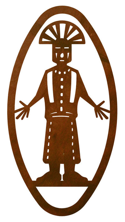 Kachina 22" Oval Southwest Metal Wall Art Design