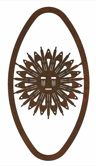 Sandpainting Sun 22" Oval Southwest Metal Decor