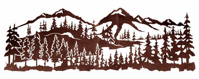 Mountain Scene 84 Inch Large Metal Wall Art