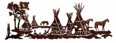 Tepee Village 84 Inch Large Metal Wall Art