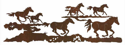 Wild Horse Design 84 Inch Large Metal Wall Art