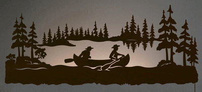42" Canoers Backlit Metal Wall Art