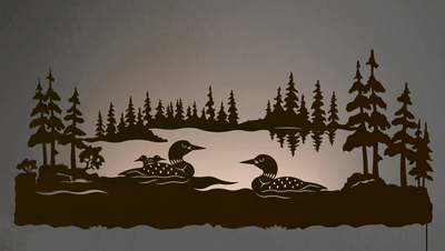 42" Loon Family Backlit Metal Wall Art