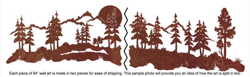 Mountain Scene 84 Inch Large Metal Wall Art