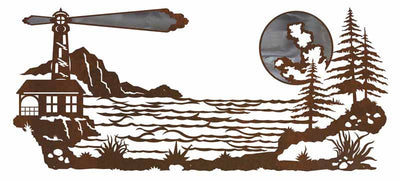 Light House Burnished 57" Rustic Metal Wall Art