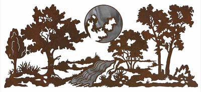 Mountain Stream Burnished 57" Rustic Metal Wall Art