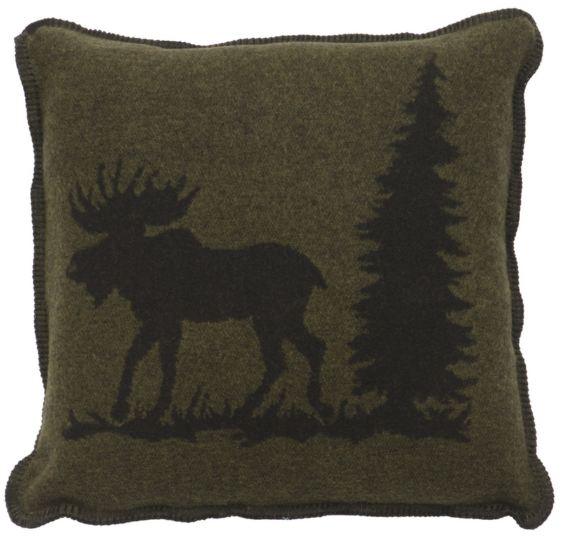 Moose I Wool Blend Throw Pillow