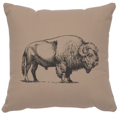 Buffalo Alabaster Color Cotton Throw Pillow
