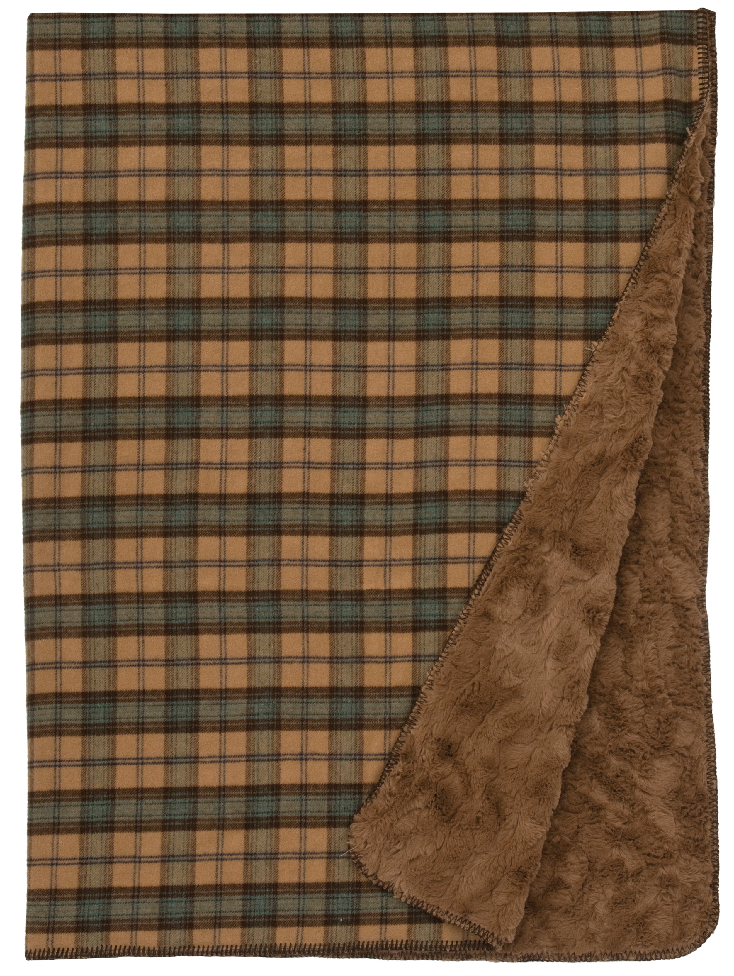 Tan plaid throw online blanket