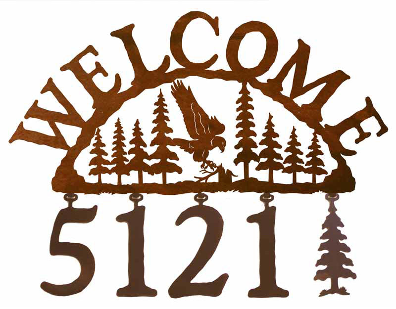 Eagle Address Sign Inspired by the Outdoors / co