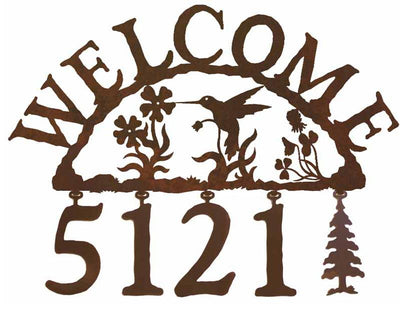 Hummingbird Address Welcome Sign