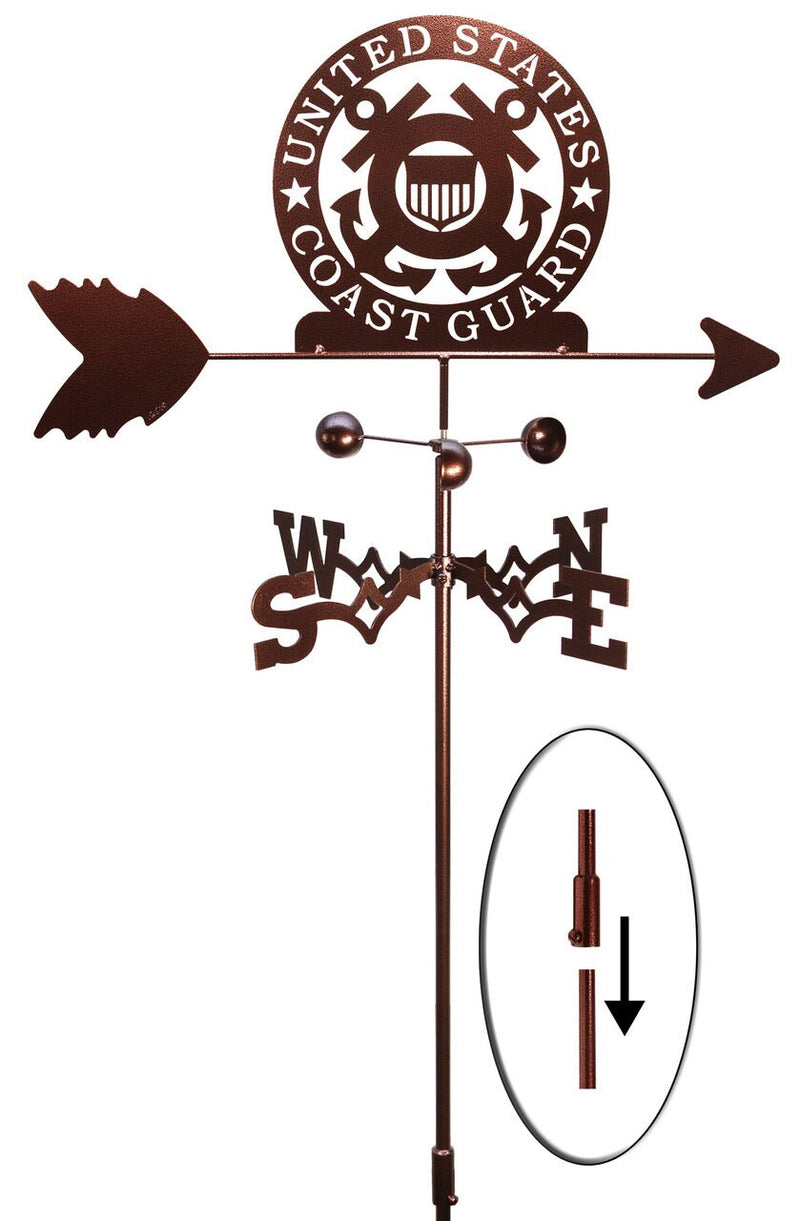 Coast Guard Design Weathervane with Garden Pole