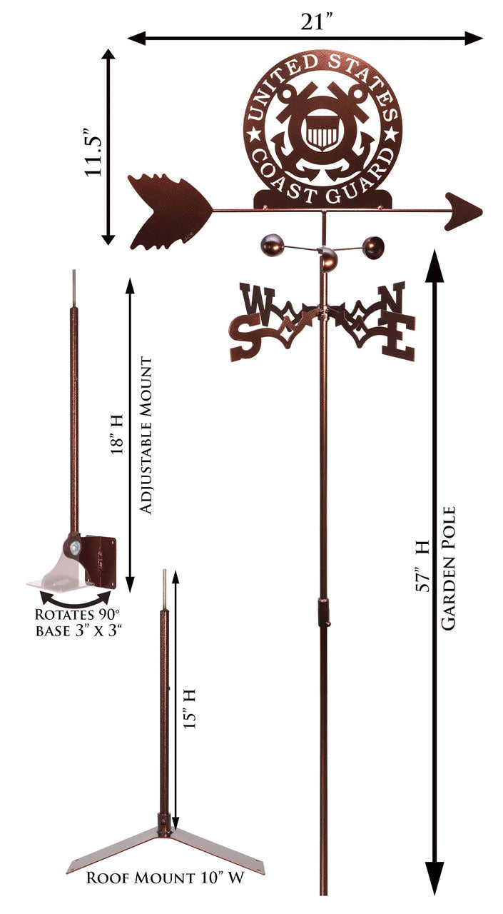 Coast Guard Design Weathervane Dimensions