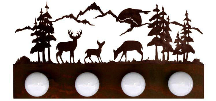 Deer Family 4 Bulb Bathroom Vanity Light