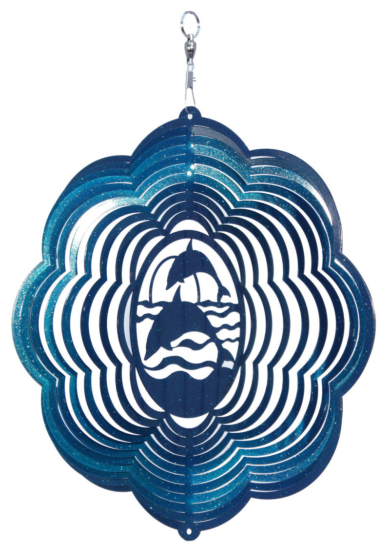Dolphin Design Metal Wind Spinner