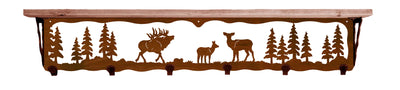 Elk Family Metal 42" Wall Shelf with Hooks