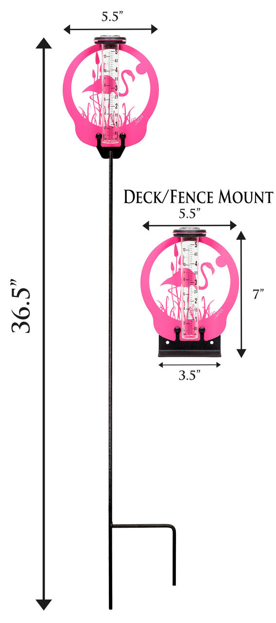 Pink Flamingo Rain Gauge