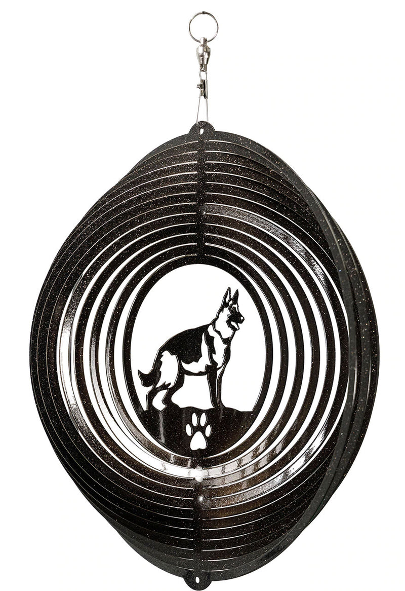 German Shepherd Dog Metal Garden Wind Spinner