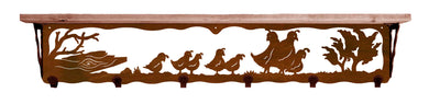 Quail Metal 42" Wall Shelf with Hooks