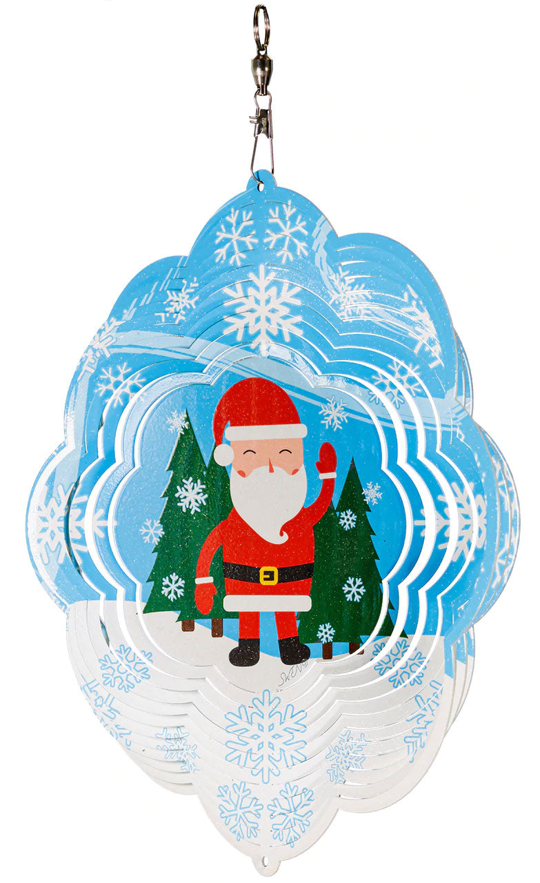 Santa Multi-Color Design Metal Wind Spinner