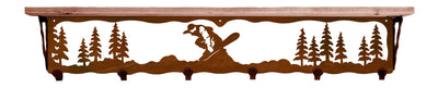 Snowboader Metal 42" Wall Shelf with Hooks