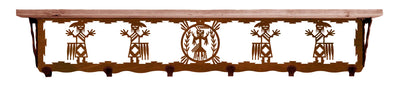 Yei Metal 42" Wall Shelf with Hooks