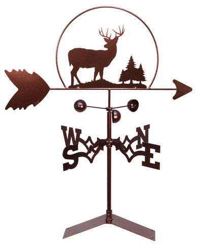 Buck Deer with Pines Weathervane with Roof Mount.