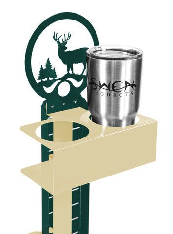 Buck Deer Green Metal Lawn Scoreboard / Cup Holder